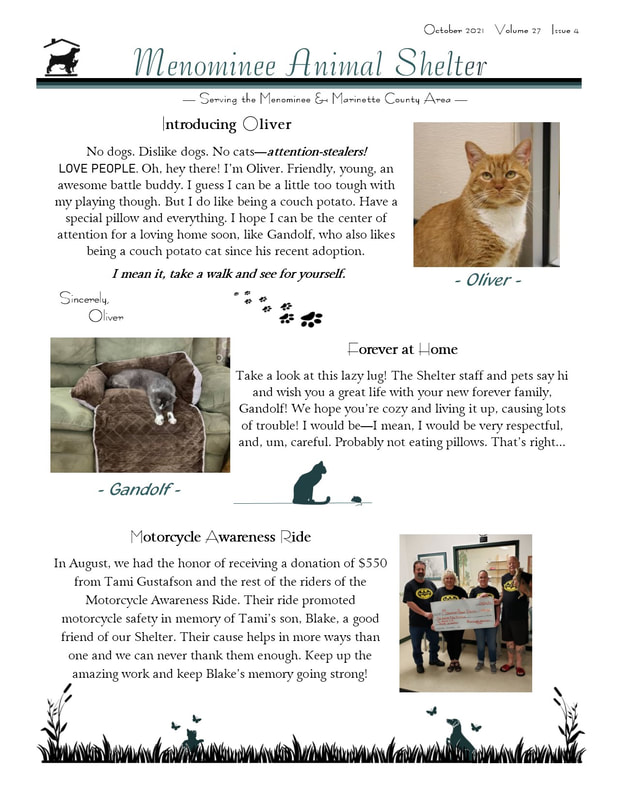 Newsletters - Menominee Animal Shelter